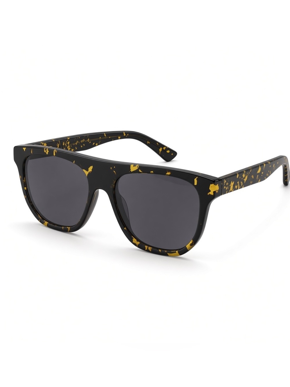Carolina Lemke Berlin New Sunglasses with yellow Fleck Pattern Faux leather pouc